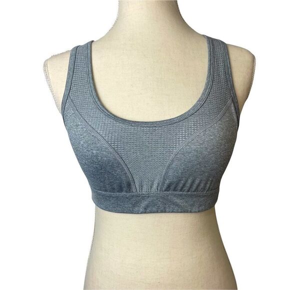 Fila High impact Solid Gray Sports Bra Spandex Stretchy Soft size M - Picture 2 of 8
